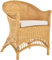 korb.outlet Rattansessel Landhaus Flechtsessel aus Natur-Rattan Rattan Sessel Korbsessel Wintergarten (Honig, mit Polster)