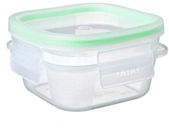 Tatay Fiambrera de Alimentos, Hermética, 0.3L de Capacidad, Tapa de Clip, Libre de BPA, Apto Microondas y Lavavajillas, Color Verde. Medidas: 10.8 x 10.8 x 6 cm