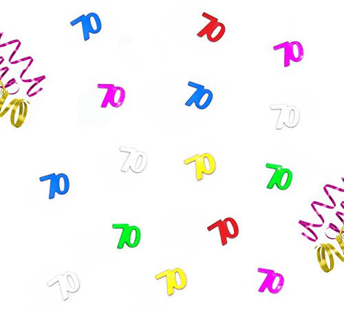 Oblique Unique® Zum 70. Geburtstag buntes Tisch Konfetti mit Spiegeleffekt - über 800 Stück