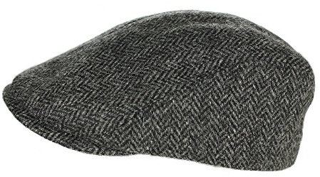 Irish Touring Cap Made in Ireland Fitted Slim Fit Genuine Tweed Charcoal XXL