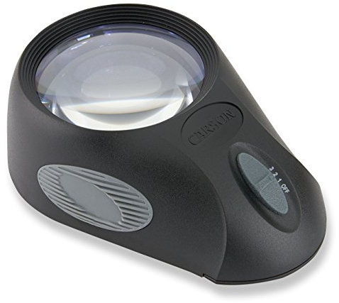 Carson LumiLoupe Ultra loupe sur pied avec fonction éclairage par LED de très grande intensité lumineuse, grossissement de 5x (LL-88)
