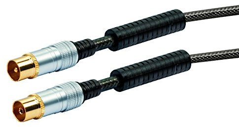 Schwaiger - Cavo per antenna, con centro in ferrite, 110 dB, 1,5 m, nero