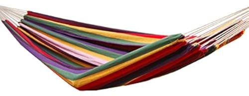 AMANKA XXL 2 Personen Hängematte Regenbogen Bunt Gestreift 400x160cm Belastbarkeit bis 150 KG 100% Baumwolle Mehrpersonen Hängematten