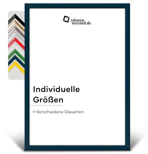 PANORAHMA BILDERRAHMEN Kunststoff Bilderrahmen 70 x 100 cm, Blau/Bilder Rahmen zum Aufhängen/Kunststoff Rahmen mit Echtglas