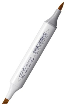 COPIC Sketch Coloured Marker Pen - (E-23) Hazelnut, For Art & Crafts, Colouring, Graphics, Highlighter, Design, Anime, Professional & Beginners, Art Supplies & Colouring Books