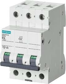 SIEMENS 5SL6 MCB Leitungsschutzschalter Typ B, 3-polig 50A SENTRON DIN-Schienen-Montage