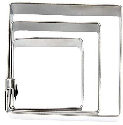 Städter Terrassen-Ausstecher Quadrat glatt 4 cm/5,5 cm/7 cm Edelstahl