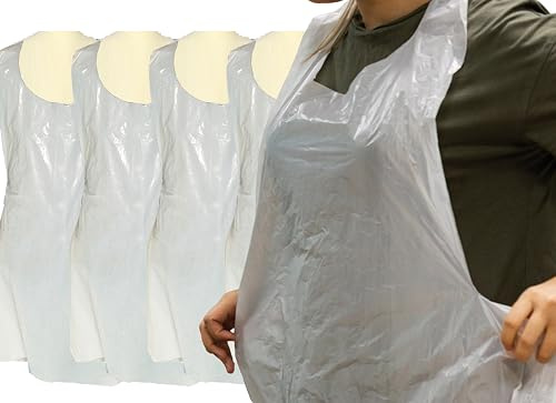 Tiga-Med PE Einmalschürzen – Einwegschürzen 75x125cm / 75x140cm, wasserdicht & hygienisch – Schutzschürzen für Pflege, Gastronomie, Reinigung & Lebensmittelbereich