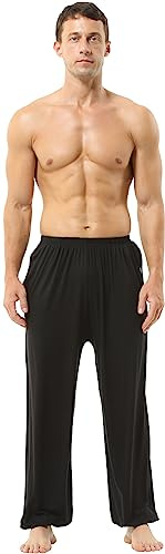 HOEREV Uomo Donna Super Soft Yoga Pantaloni Taiji Lounge Pant, Nero, XS