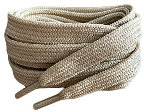Smart Laces 120cm / 47” Oatmeal Coloured Flat Trainer Shoe laces ideal replacement laces for adults or kids Trainers sneakers athletic shoes Sports Football Rugby boots Shoe Laces Shoelaces