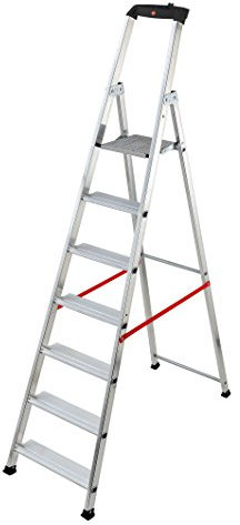 Escabeau Professionnel Pliable en Aluminium 7 marches Larges Hailo Alu Pro