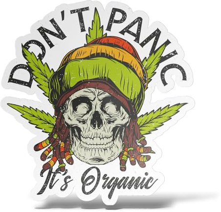 erreinge Aufkleber Schädel Reggae Marijuana Weed Jamaika Shaped Adhesive PVC für Abziehbild Tapete Auto Moto Helm Camper Laptop - 10 cm