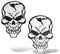 erreinge Sticker x2 Teschio Adesivo Sagomato in PVC per Decalcomania Parete Murale Auto Moto Casco Camper Laptop - cm 10
