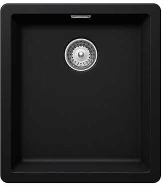SCHOCK kompakte Küchenspüle 40,6 x 45,6 cm Greenwich N-100S Puro - CRISTADUR schwarze Granitspüle ohne Abtropffläche ab 45 cm Unterschrank-Breite