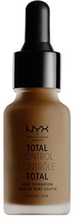 NYX Professional Makeup Total Control Drop Foundation, Präzise Dosierung, Aufbaubare Deckkraft, Langanhaltend, Vegane Formel, Mattes Finish, Farbton: Chestnut