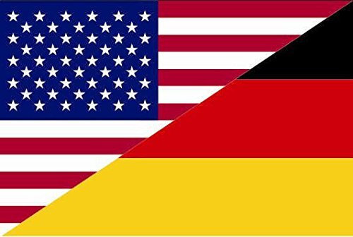 U24 Aufkleber USA-Deutschland Flagge Fahne 12 x 8 cm Autoaufkleber Sticker