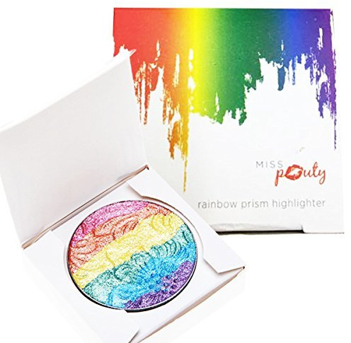 Miss Pouty Rainbow Prism Shimmer Highlighter Blusher Eyeshadow Shimmer Powder Palette Makeup Bronzer Contour Cosmetics 6g