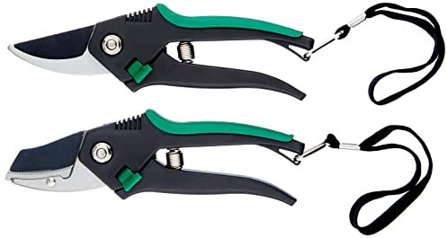 Brüder Mannesmann Leichtmetall-Gartenscheren-Set | M63202, Grün, Schwarz