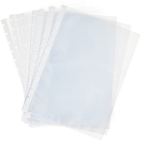 Exacompta - Réf. 56270E - Recharge de 20 pochettes lisses détachables pour protège-documents amovibles à anneaux en polypropylène - format A4 - couleur cristal translucide