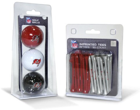 Team Golf NFL Tampa Bay Buccaneers 3 Golfbälle und 50 Golf-Tees, aufgedruckte Golfbälle (3 Stück) und 6,4 cm Regulation Golf-Tees (50 Stück), Mehrfarbig