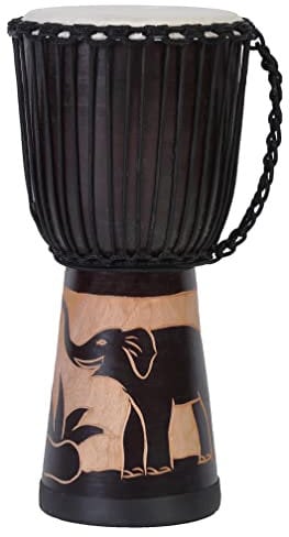 30cm Profi Djembe Trommel Bongo Drum Darbuka Buschtrommel Kinder Elefant Motiv