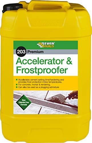 Everbuild 203 Premium Accelerator And Frostproofer | Accelerate Cement Setting Time and Provides Frost Protection for Concrete, Mortar and Rendering - 25 Litre