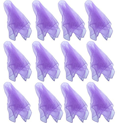 Hoerev Kleine Packung mit 12 Juggling (Tanz) Schals 40cmx40cm Kleine Floaty Schals für Kleine Leute,12 Lila