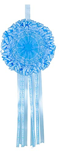 baby idea Babysanity - Fiocco Nascita Bimbo Grande Coccarda Nascita in Tulle Perfetta per Interno ed Esterno Dimensioni 155x65 Nastri Compresi (Fiocco Grande Azzurro)