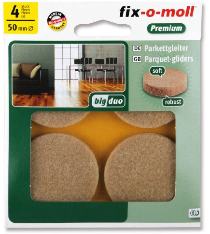 Suki Filzgleiter für empfindliche glatte Böden, Durchmesser 50 mm, Dicke 45 mm, 4 Stück