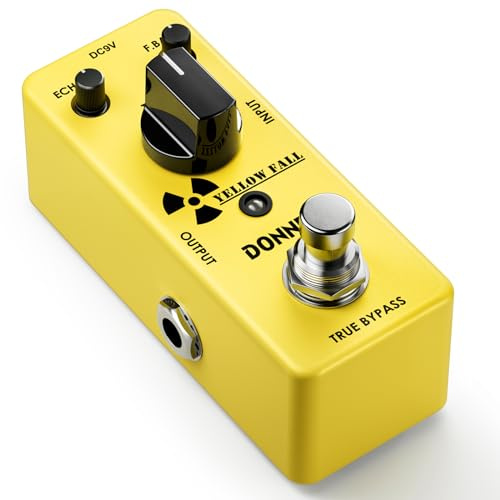 Donner Guitar Delay Pedal for Pedal Boards, Electric Guitar, Yellow Fall Analog Delay Mini Guitar Effect Pedal Vintage Delay, True Bypass