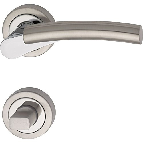 MARCHESI 1124.16W.062.M Drückergarnitur Mind mit Rosetten WC, Zamak verchromt/vernickelt matt