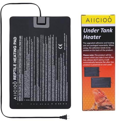 Aiicioo Reptile Heating Pad - Hermit Crab Heater Heat Mat for Reptiles Snake Lizard Terrarium 16 Watt
