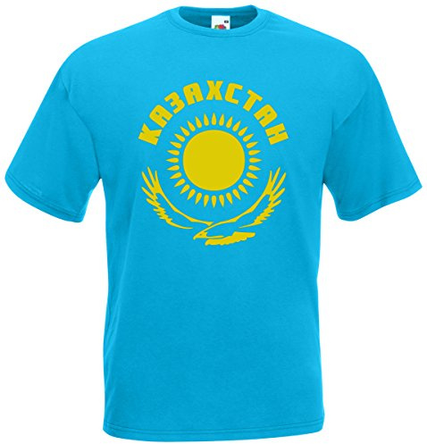 Kasachstan Ka3axctah T-Shirt Fanshirt Nation WM EM Trikot