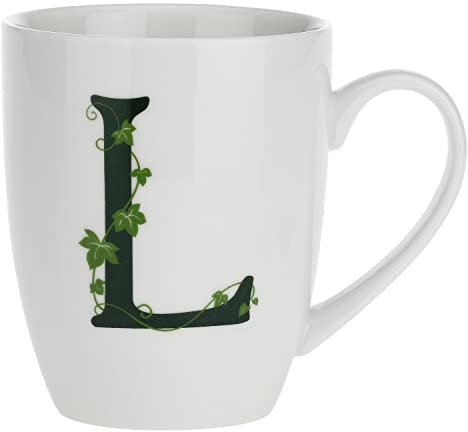 La Porcellana Bianca - Tazza Lettera L, Bianco - Arredo Casa, Cucina - Linea Atupertu - Idea Regalo - Stoneware - 380 CC
