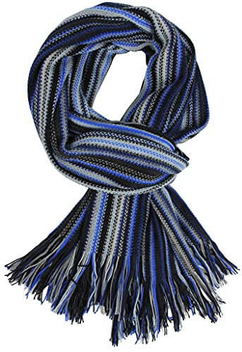 Rotfuchs Schal Kuschelschal Strickschal Raschelschal Streifen modisch blau grau 100% Wolle (Merino)