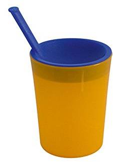 WACA 2541 Trinkhilfe Kunststoffbecher 200 ml Dm 74 mm, Farbe:orange/blau
