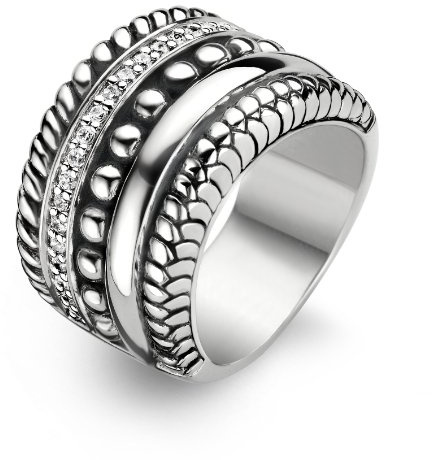 TI SENTO Milano Ring aus rhodiniertem Sterlingsilber - 1835ZI - Größe 58 (18,5mm)