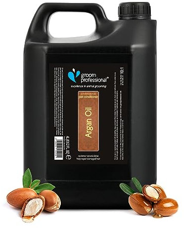 GROOM PROFESSIONAL Argan Oil Conditioner - Pflegespülung für Hunde - Reparierende Conditioner für Hunde mit Geschädigtem Haar - Entwirrende Pflegespülung - Für Trockene und Juckende Haut, 4 Liter