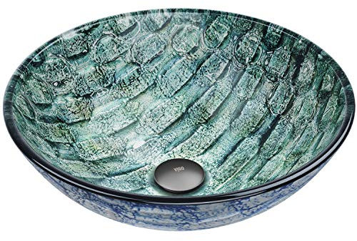 Vigo azul matriz cristal buque fregadero de baño, VG07049
