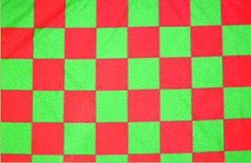 U24 Drapeau à carreaux vert – rouge – 90 x 150 cm