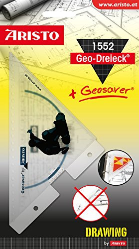 GEOtec Geodreieck 160mm m Facette matt. Beschriftungsfeld u Tasche