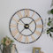 Melody Maison Black and Gold Large Skeleton Wall Clock 60cm x 60cm