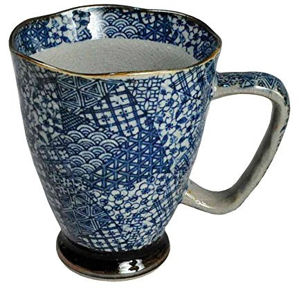 Tokyo Design Studio Tasse mt-3620/B, en Porcelaine, Bleu/Gris, 9 x 11 cm