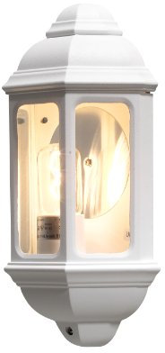 Konstsmide Cagliari 7011-250 Wandleuchte / B: 18cm T: 10cm H: 36cm / 1x100W / IP43 / lackiertes Aluminium / matt-weiß, Größe