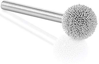 Kutzall Fresa Esférica Original 1⁄8 Eje, Basto - Accesorio para Dremel, Foredom, DeWalt, Milwaukee. Recubrimiento Abrasivo de Carburo de Tungsteno, Cabezal de 3⁄8 (9,5mm) de Diámetro, S-38-E