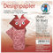 Ursus 22806899 - Designpapier Ruby, 50 Blatt in 10 verschiedenen Motiven, ca. 10 x 10 cm, 100 g/qm, beidseitig bedruckt, ideal zum Falten von kreativen Origami Tieren