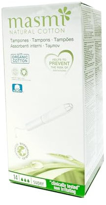 MASMI NATURAL COTTON Bio Tampons Super + Applikator (14 Stück)