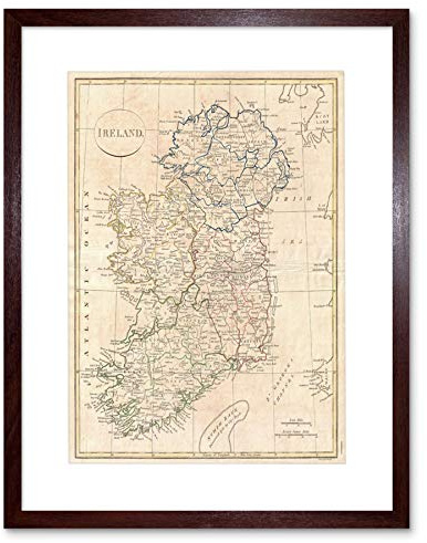 Wee Blue Coo 1799 Clement Cruttwell Map Ireland Vintage Art Frame Framed Wall Art Print