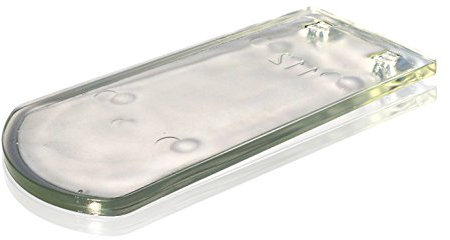 Glasdachziegel Biberschwanz Massives Echtglas 18x34,5/38cm