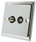 Slimline Polished Chrome TV & Sky Socket Black Insert - Aerial Coaxial and Satellite Socket